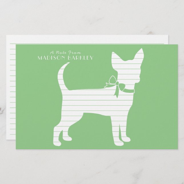 Papelería Chihuahua Dog Puppy Stationery (Anverso / Reverso)