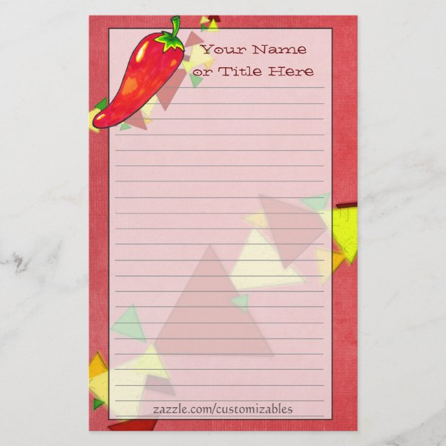 Papelería Chili Pepper Stationery (Anverso)