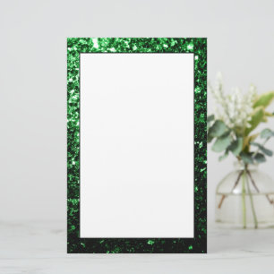 Papelería Chispas de brillo falsas de color verde oscuro