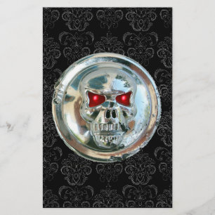 PAPELERÍA CHROME SKULL DAMASK