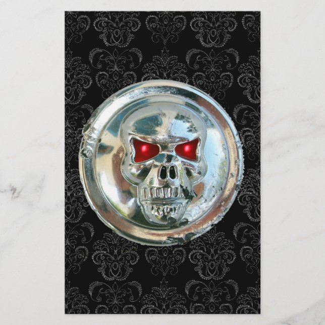 PAPELERÍA CHROME SKULL DAMASK (Anverso)