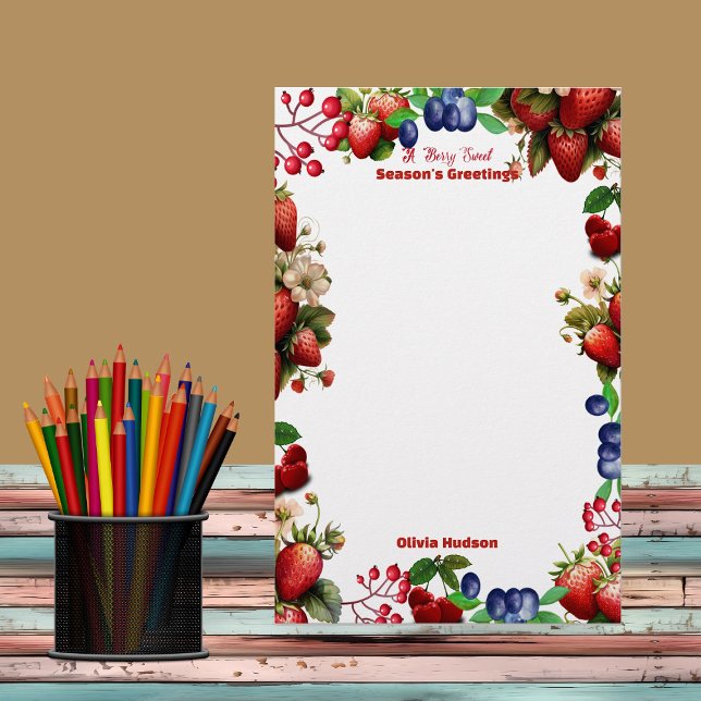 Papelería Chupete de Fresa Roja Baby Shower Arándano Azul Du (Red Strawberry Baby Shower Blue Berry Sweet Office Stationery)