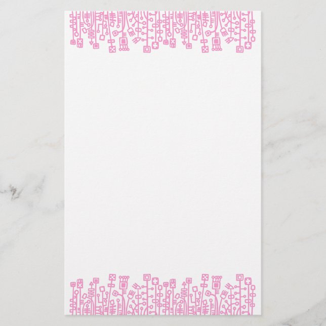Papelería Ciberjardín - Rosa (Anverso)