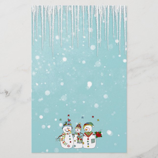 Papelería Ciclos de hielo y Snowmen (Anverso)