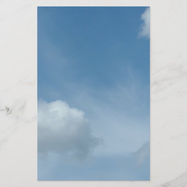 Papelería cielo azul, nubes blancas (Anverso)