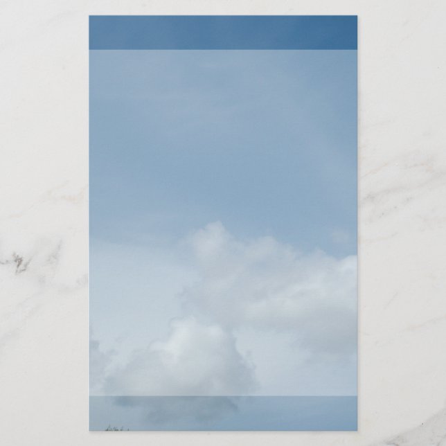 Papelería Cielo azul y nubes blancas. (Anverso)