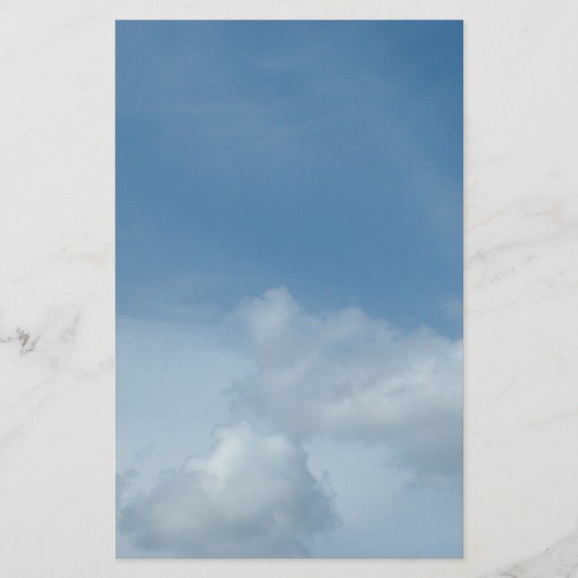 Papelería cielo azul y nubes blancas (Anverso)