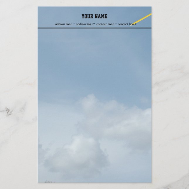 Papelería Cielo azul y nubes blancas. (Anverso)