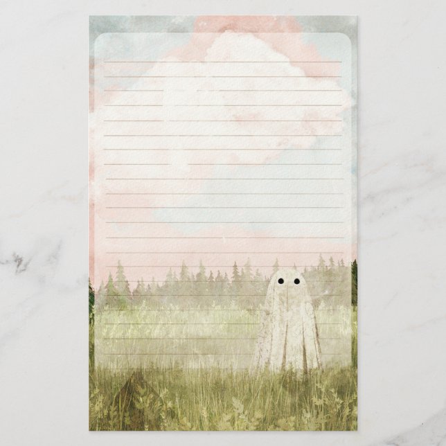 Papelería Cielos de Algodón de Azúcar - Fantasma Lindo Rayad (Anverso)