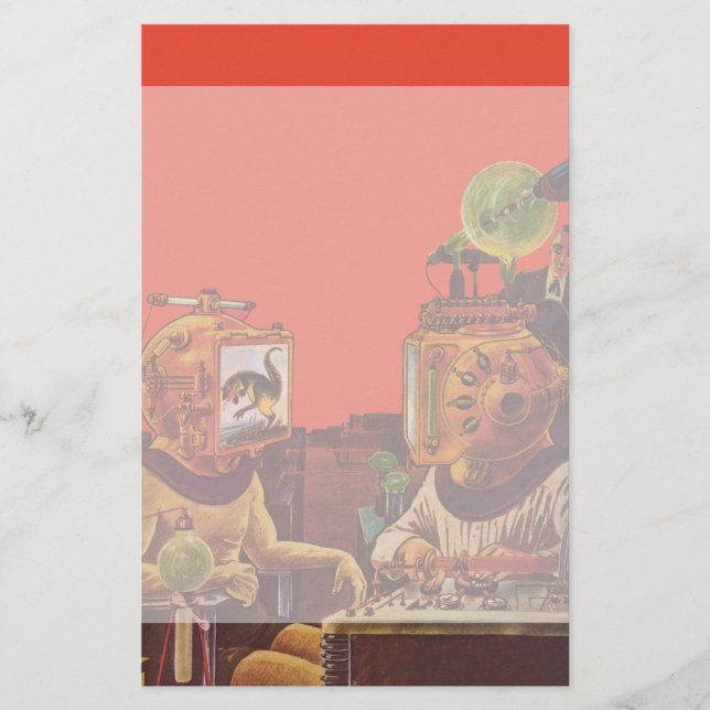 Papelería Ciencia ficción del vintage, cascos extranjeros (Anverso)