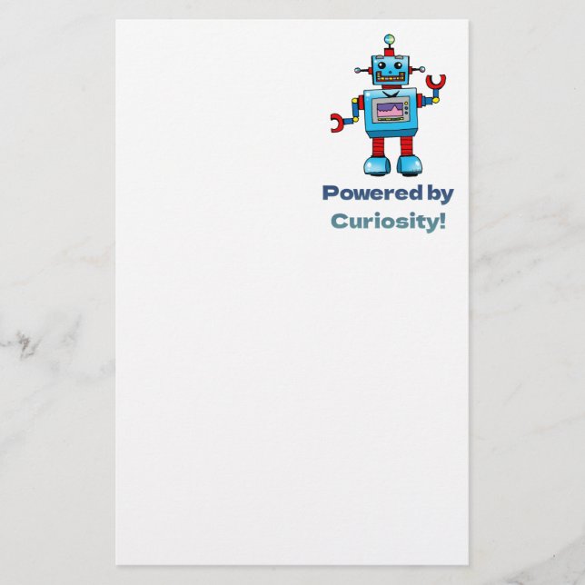 Papelería ciencia para niños - robot (Anverso)