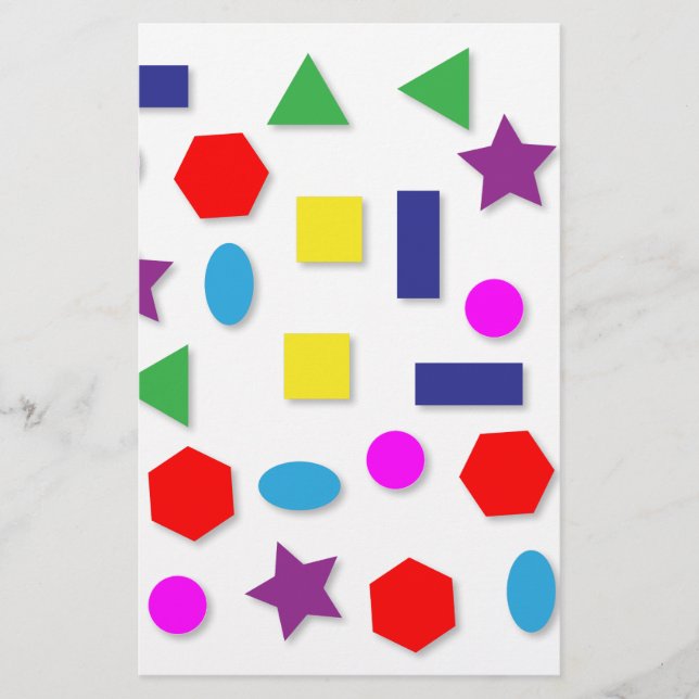 Papelería Cifras geométricas coloridas (Anverso)