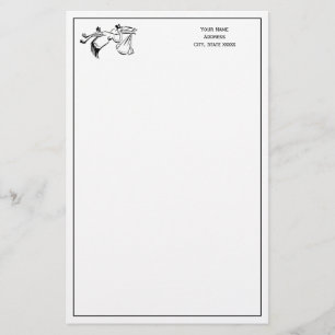 Papelería Cigüeña vintage entregando un bebé #1