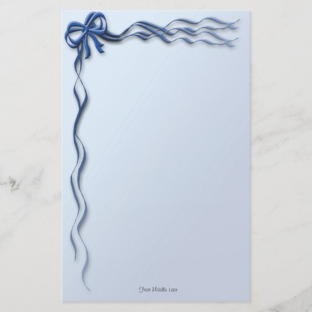 Papelería Cintas azules y bordes de arcos (Anverso)