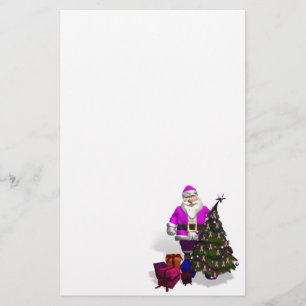 Papelería Cintas rosadas de Santa Claus