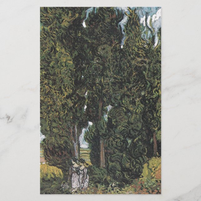 Papelería Ciprés de Van Gogh (Anverso)