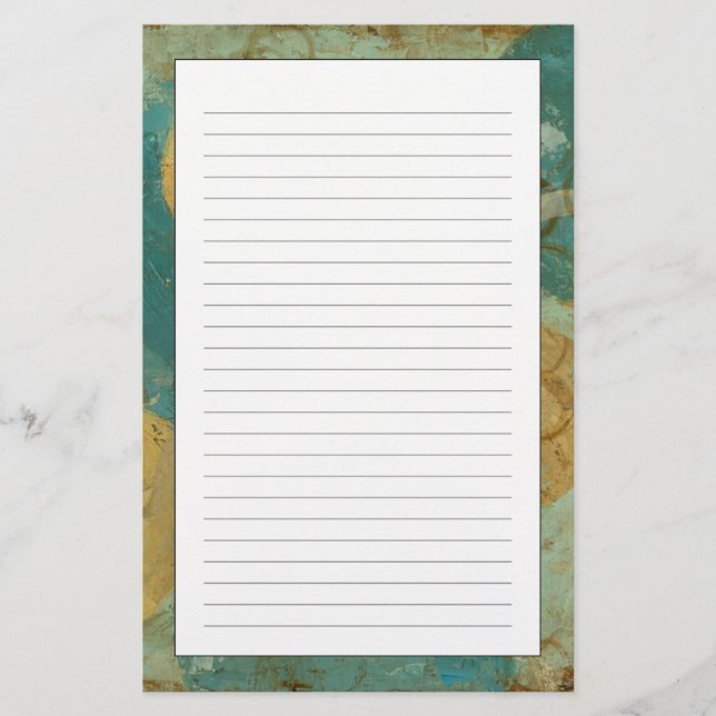 Papelería Círculos azules y amarillos (Anverso)
