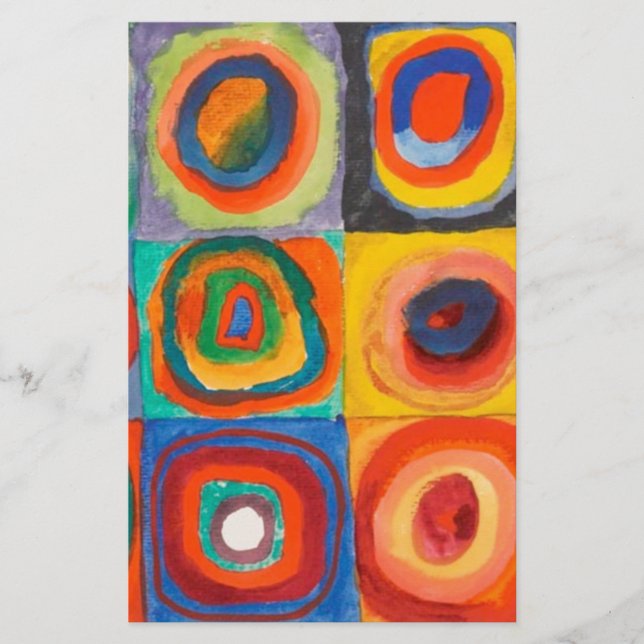 Papelería Círculos Concéntricos de las plazas de Kandinsky (Anverso)