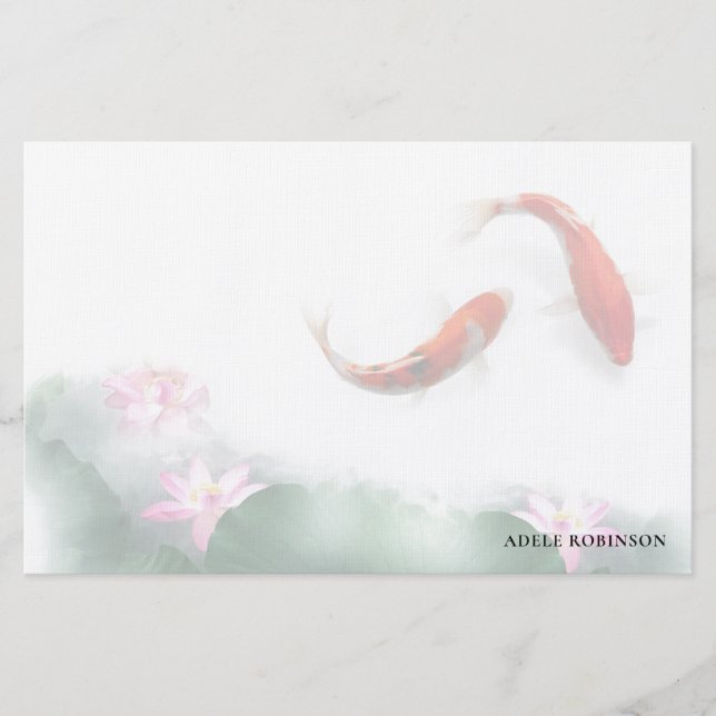 Papelería Círculos de amor Lotus Koi Orient Harmony personal (Anverso)