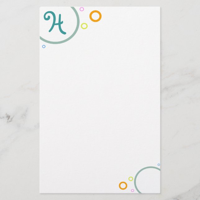 Papelería Círculos de color "Monograma H" Estacionamiento (Anverso)