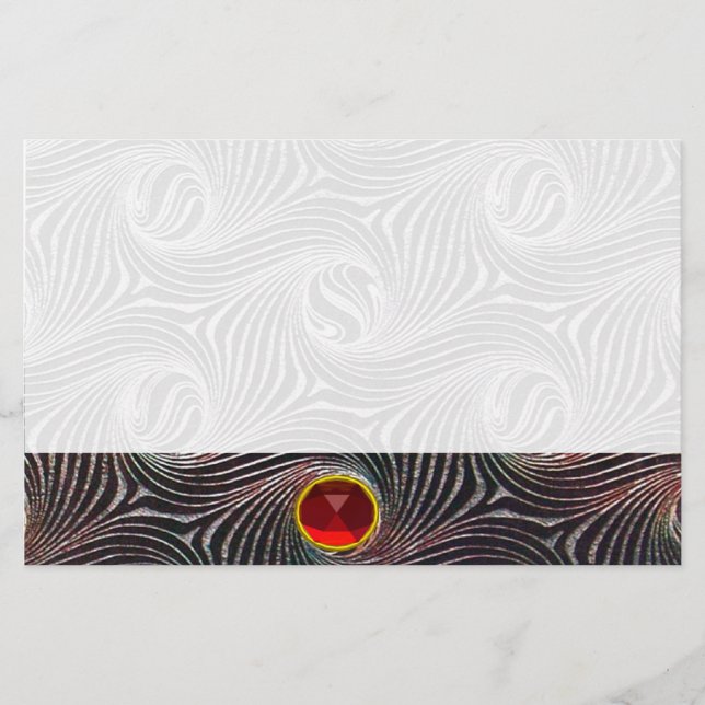 Papelería CÍRCULOS EXTRAÑOS, BARRILES,Géisbol de rubí rojo (Anverso)