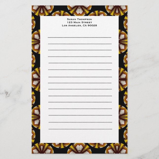 Papelería círculos negros marrones (Anverso)