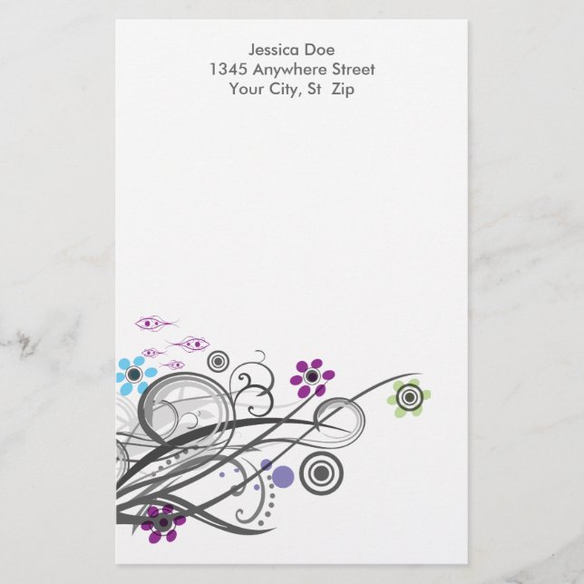 Papelería Círculos y efectos de escritorio personalizados (Anverso)