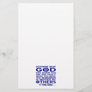 Papelería Cita de Aquinas Mira lo que Dios te ha dado Azul