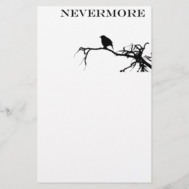 Papelería Cita del poema Edgar Allan Poe de Nevermore Raven (Anverso)