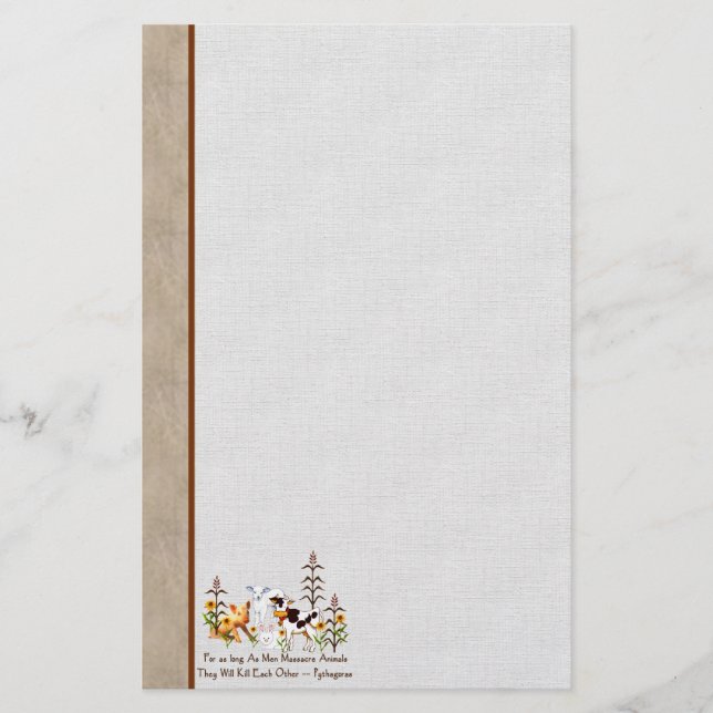 Papelería Cita vegetariana de Pitágoras (Anverso)