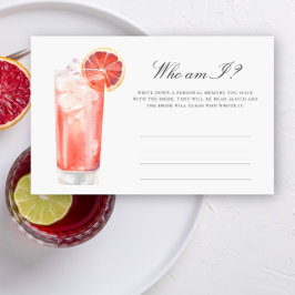 Papelería Citrus Cocktail - Who am I bridal shower game