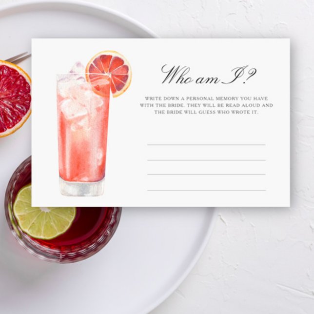 Papelería Citrus Cocktail - Who am I bridal shower game (Subido por el creador)