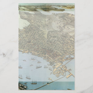 Papelería Ciudad antigua de la opinión aérea del mapa de