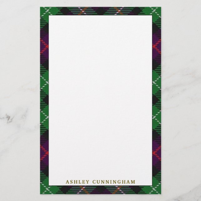 Papelería Clan elegante Cunningham Tartan Plaid (Anverso)