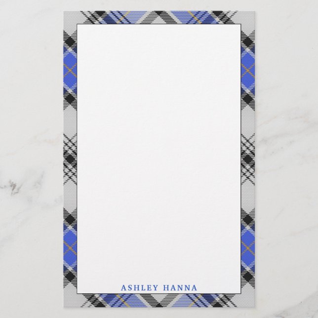 Papelería Clan elegante Hannay Tartan Plaid (Anverso)