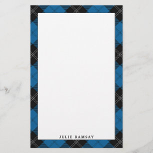 Papelería Clan elegante Ramsay Caza azul Tartán Plaid