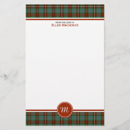 Papelería Clan Fraser Hunting Tartán Monograma