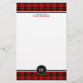 Papelería Clan Wallace Tartan Classic Red Place Monograma