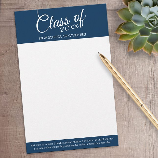 Papelería Clase de Año y Escuela - mínima Gracias (Personalized Stationery)