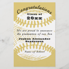Papelería Clase de Invitación de graduación de béisbol