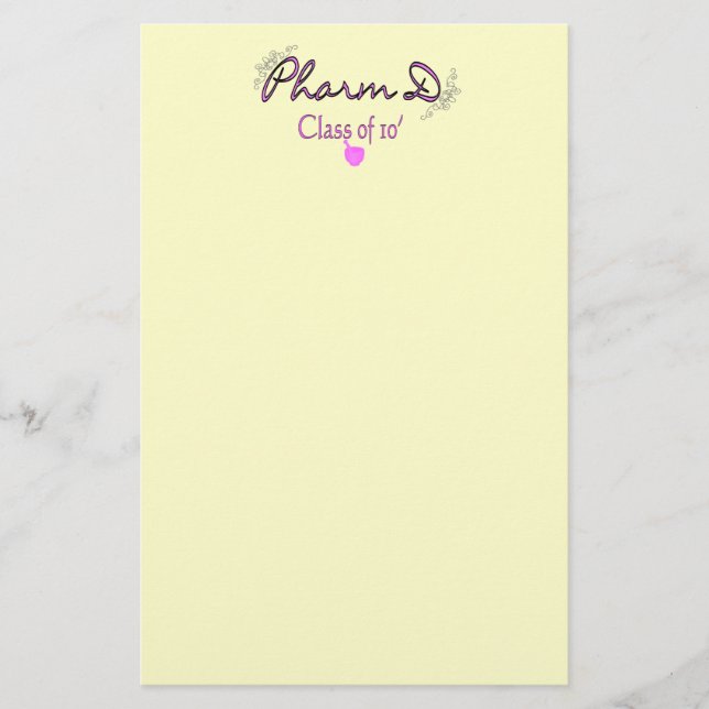 Papelería Clase de Pharm D del ROSA 2010 (Anverso)