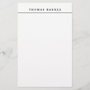 Papelería Clásico Blanco Minimalista Plano Elegante