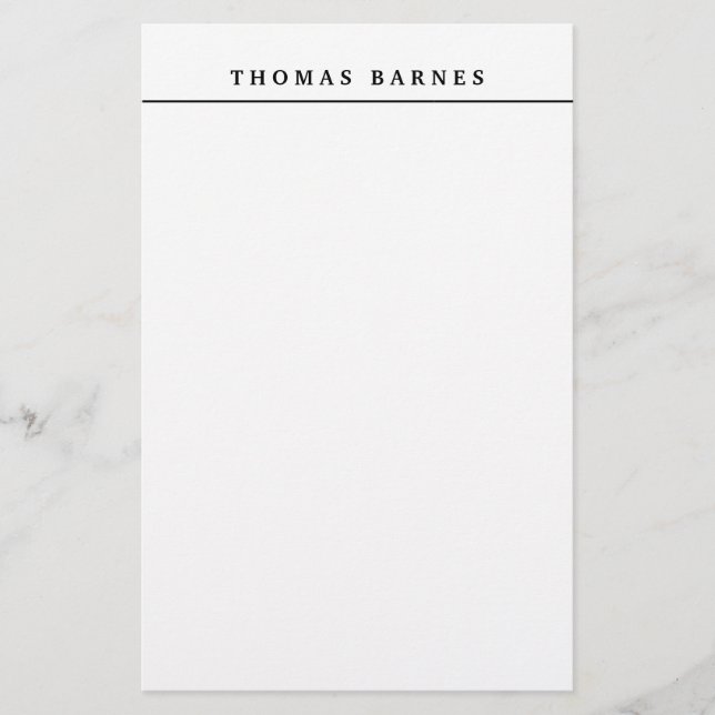 Papelería Clásico Blanco Minimalista Plata elegante (Anverso)