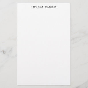 Papelería Clásico Blanco Minimalista Plata elegante