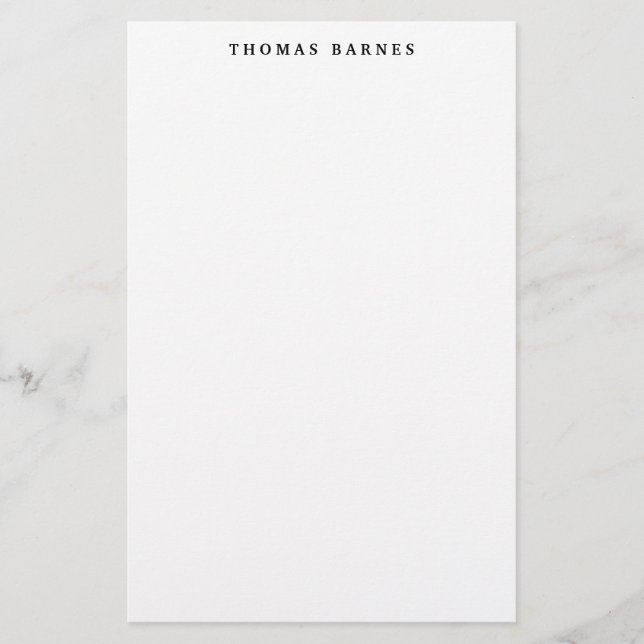 Papelería Clásico Blanco Minimalista Plata elegante (Anverso)