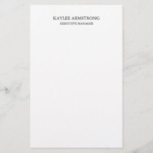 Papelería Clásico Estiloso Sencillo Blanco Profesional