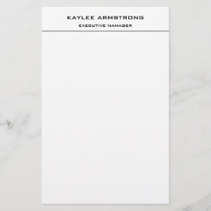 Papelería Clásico Estiloso Sencillo Blanco Profesional