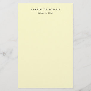 Papelería Clásico Profesional Crema Minimalista Plano