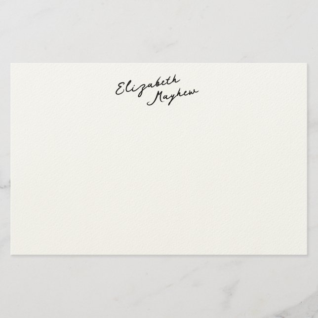 Papelería Classic Handwritten Name Monogram Stationery (Anverso)