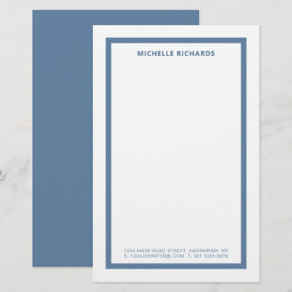Papelería Classic Professional Dusty Blue Border Stationery